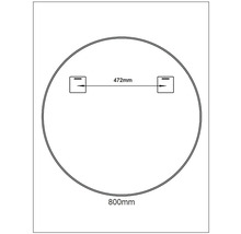 Miroir de salle de bains miroir Cordia ROUND LINE MIRROR Ø 80 cm blanc