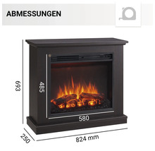 Abmessungen des Elektrokamins