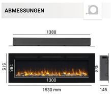 Cheminée électrique Balderia Fiamma 60" 2000 watts y compris télécommande