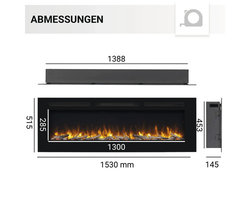 Image des dimensions d''un foyer électrique