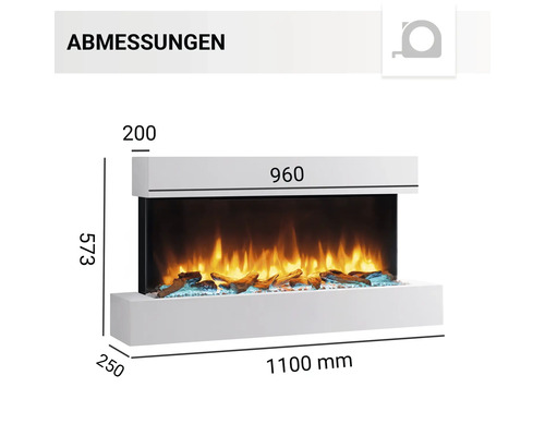 Dimensions du foyer électrique