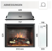 Cheminée électrique Balderia Calida 30" 2000 watts