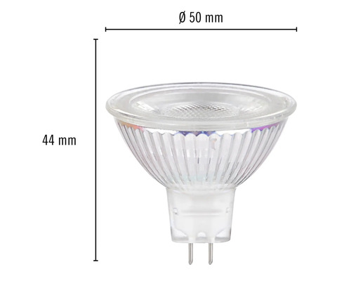 MR16 Leuchtmittel mit einer Größe von 44 mal 50 Millimeter