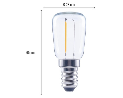E14 LED Lampe, 28 mm Durchmesser, 65 mm Länge