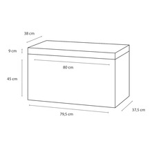 Set de meubles de salle de bains Differnz Somero lxhxp 80 x 57 x 38 cm couleur de façade blanc haute brillance avec vasque en béton gris