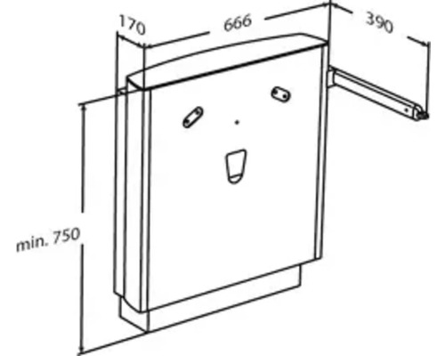 Installationsvorwandelement mit den Massen 666x390x750 mm