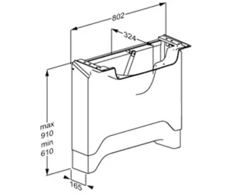 Dessin technique d''un meuble sous-lavabo avec cotes