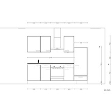 Cuisine complète NOBILIA avec appareils Urban 270 cm bleu fjord mat prémontée variante droite 4004539015135