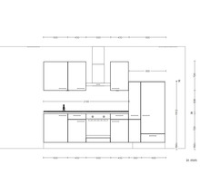 Cuisine complète NOBILIA avec appareils Urban 300 cm bleu fjord mat prémontée variante droite 4004539015296