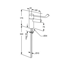 Robinet de lavabo Pressalit TMV3 chrome RT623