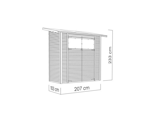 Illustration d''un abri de jardin avec dimensions