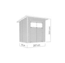 Gartenhaus Bertilo Fineline Rhombusprofil Modern 2 252 x 199 cm natur