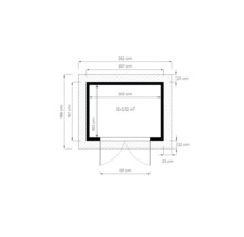 Gartenhaus Bertilo Fineline Rhombusprofil Modern 2 252 x 199 cm natur