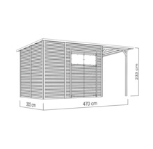 Abri de jardin Bertilo Fineline profilé en forme de losange Modern 4 Plus avec toit en appentis 501 x 231 cm naturel