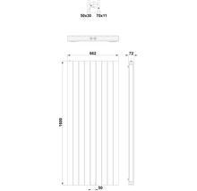Dessin technique d''un radiateur avec dimensions