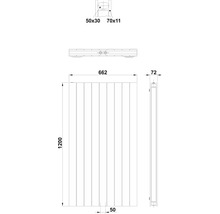 Schéma technique d''un radiateur avec dimensions.