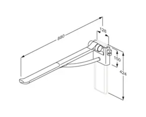 Zeichnung einer Halterung mit Massangaben