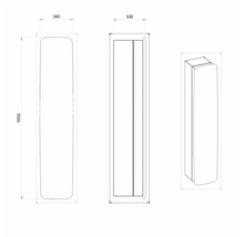 Armoire haute suspendue avec 1 porte Devo Oval droite lxhxp 34x165x33 cm blanc/chêne/noir
