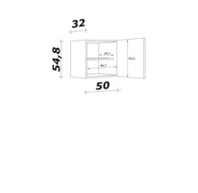 Dessin technique d''un meuble haut avec dimensions