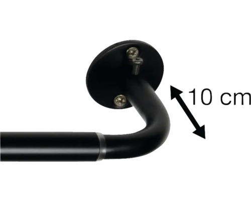 Gardinenstangenhalterung mit einem Abstand von 10 cm zur Wand