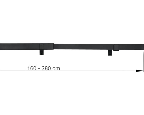 Tringle de rideau de douche extensible en métal, longueur 160 à 280 cm