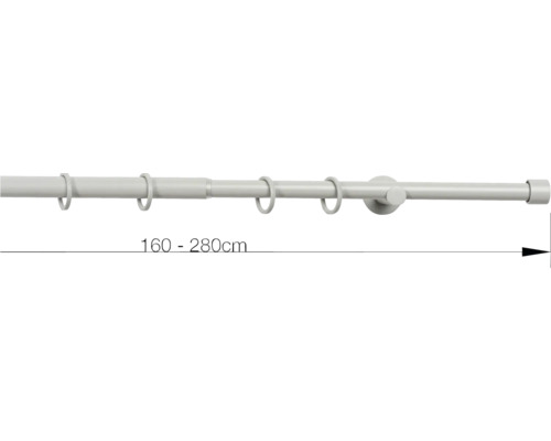 Gardinenstange ausziehbar von 160 bis 280 Zentimeter