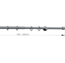Gardinenstange ausziehbar von 160 bis 280 Zentimeter mit Ringen