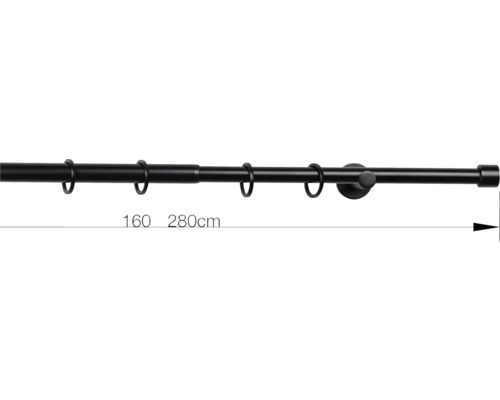 Gardinenstange ausziehbar von 160 Zentimeter bis 280 Zentimeter