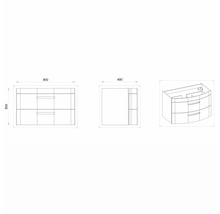 Waschtischunterschrank Devo Vena 2.0 BxHxT 80x50x38 cm kitami mountain Griff eingefräst