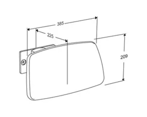 Dessin technique d''un siège de douche avec dimensions