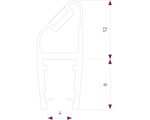 Technische Zeichnung eines Profils mit Maßangaben