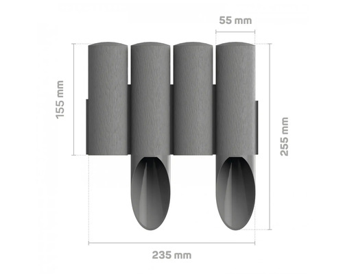 Abmessungen eines Zaunelements aus Kunststoff