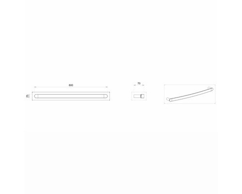 Dessin technique d''un porte-serviettes avec dimensions