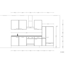 Cuisine complète NOBILIA sans appareils Urban 330 cm gris ardoise soie haute brillance prémontée variante droite 4004539009769