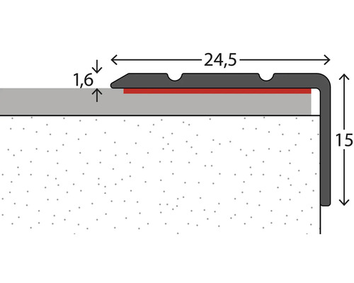 Barre de profilé avec dimensions 24,5, 1,6 et 15