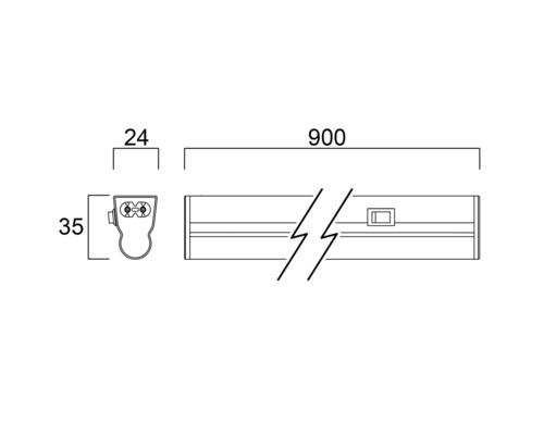 Dessin technique d''un luminaire avec indication des dimensions.