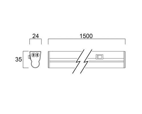 Dessin technique d''un luminaire avec dimensions