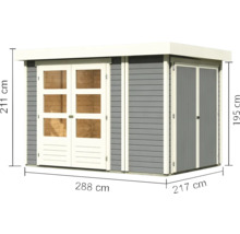 Gartenhaus Karibu Karola 2 inkl. Anbauschrank 284 x 217 cm terragrau