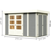 Gartenhaus Karibu Karola 3 inkl. Anbauschrank 315 x 217 cm terragrau