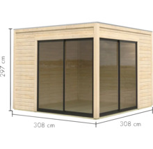 Gartenhaus Karibu Diko 3 inkl. Fußboden, Fenster 308 x 308 cm natur