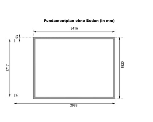 Plan sans sol avec dimensions en millimètres