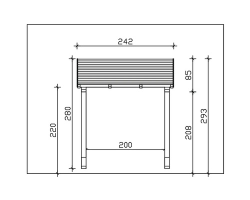 Dessin technique d''un potager surélevé avec dimensions