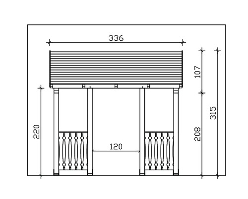 Schéma technique d''un pavillon avec dimensions