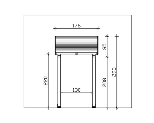 Schéma technique d''un potager surélevé avec dimensions.
