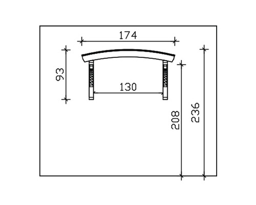 Dessin technique d''un banc avec dimensions