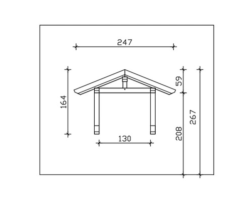 Schéma technique d''un abri avec dimensions