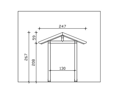 Dessin technique d''un pavillon en bois avec dimensions