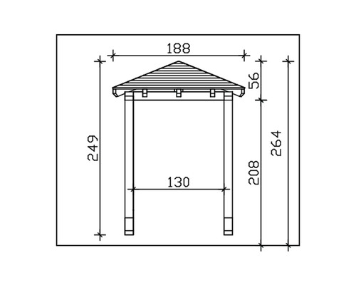 Dessin d''un pavillon de jardin avec dimensions