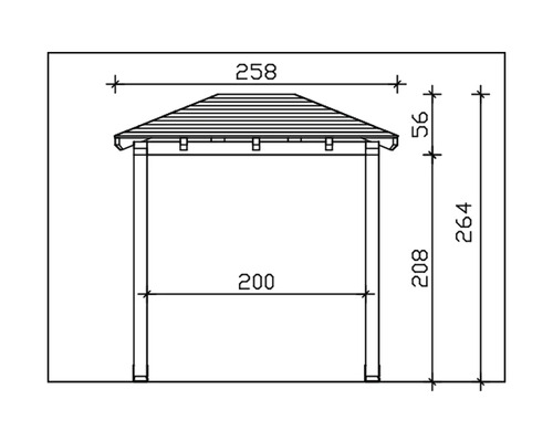Dessin technique d''un pavillon avec dimensions