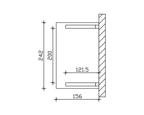 Dessin technique d''un support mural avec dimensions